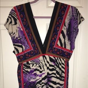 Snap zebra print mini dress. 1X